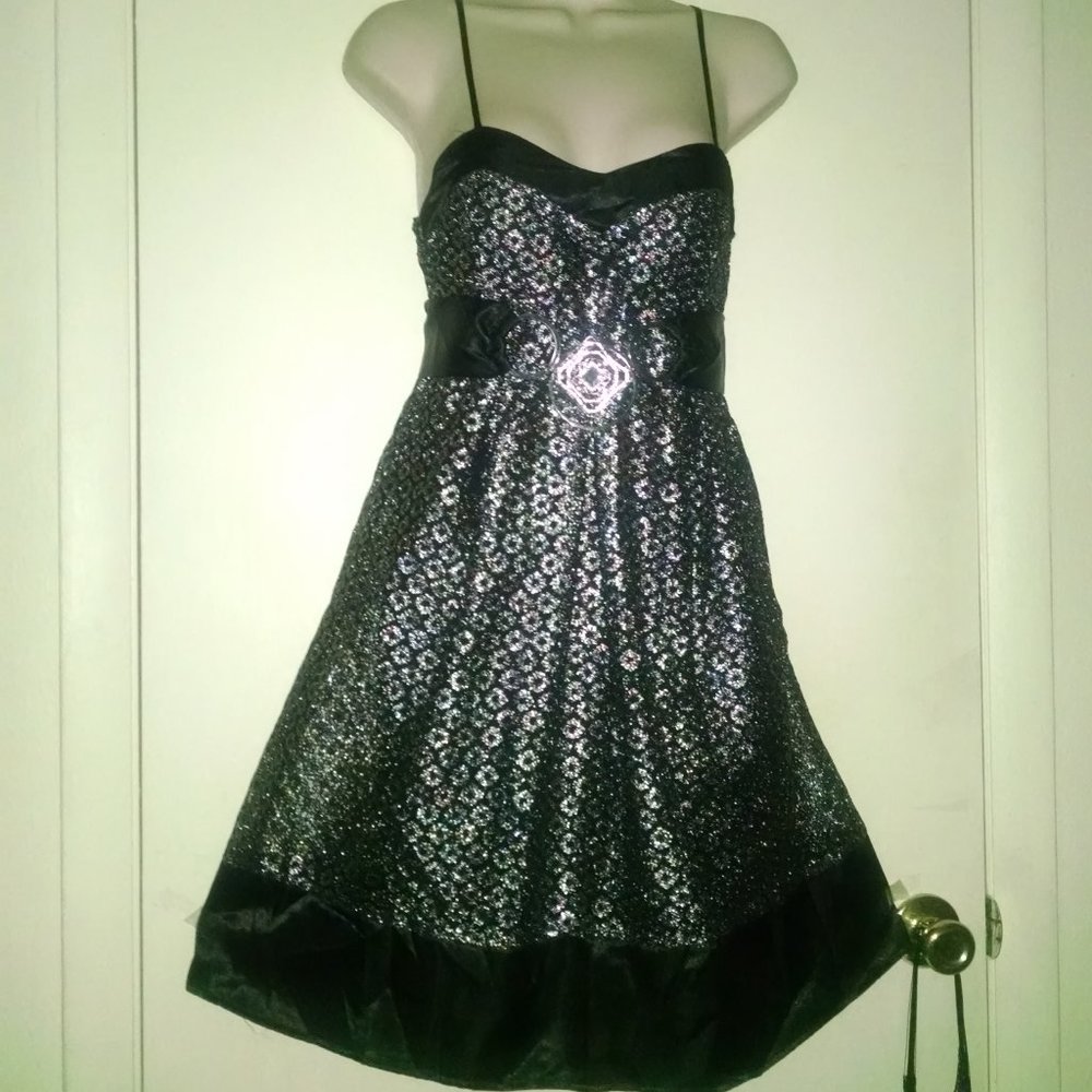 Vintage Metallic Empire Waist Party Sexy Dress
